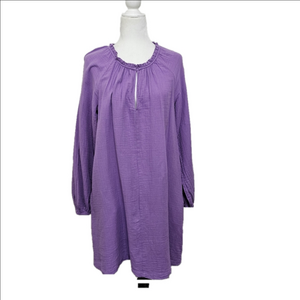 GAP Cotton Gauze Dress Above Knee Lavender Loosefit Lightweight  Tall Medium